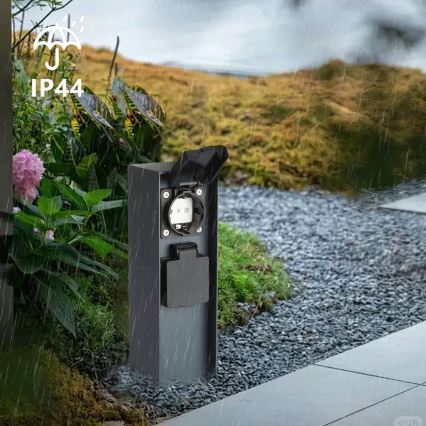 Brilagi - Colonne de prises extérieur PILLAR 2Z SCHUKO 230V IP44 anthracite