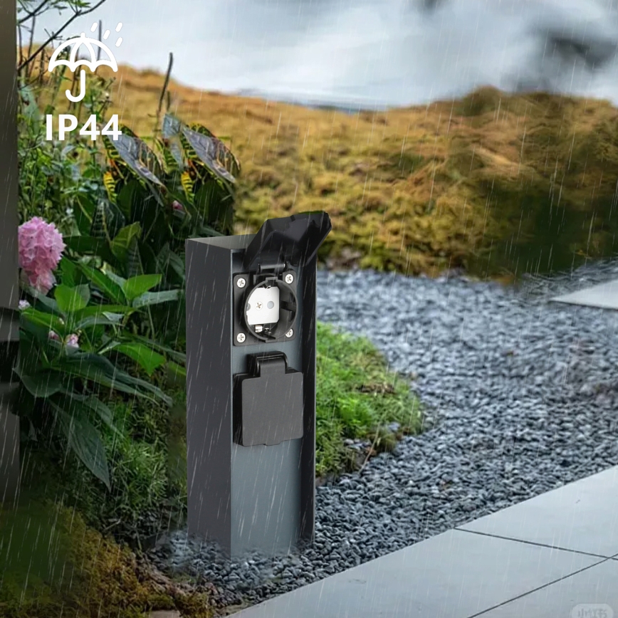 Brilagi - Colonne de prises extérieur PILLAR 2Z SCHUKO 230V IP44 anthracite