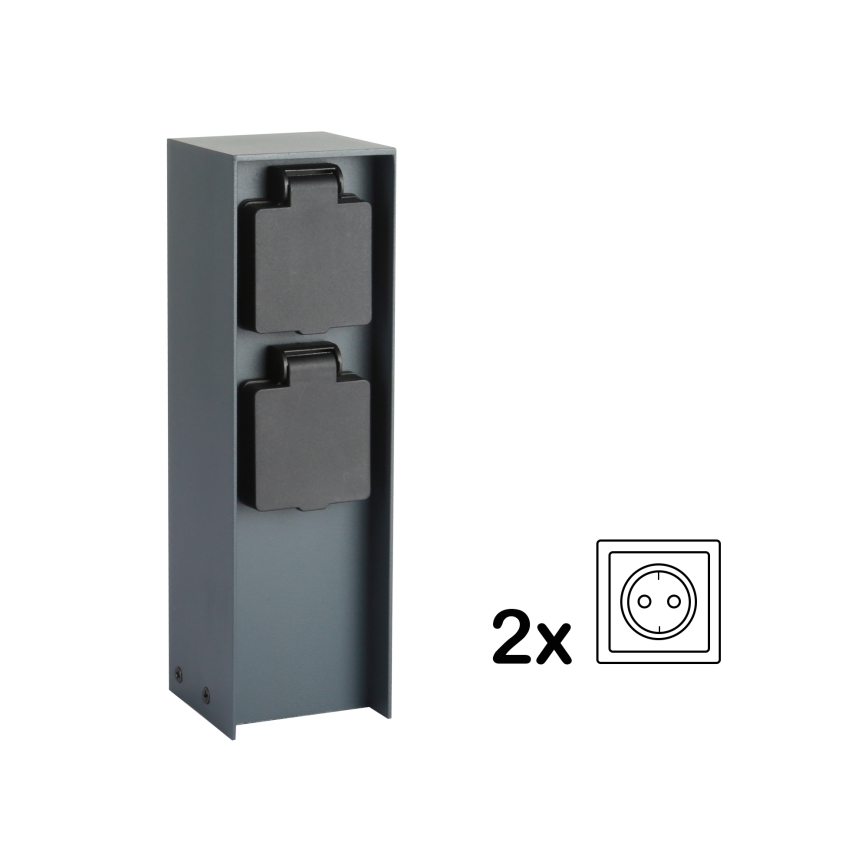 Brilagi - Colonne de prises extérieur PILLAR 2Z SCHUKO 230V IP44 anthracite