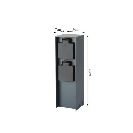 Brilagi - Colonne de prises extérieur PILLAR 2Z SCHUKO 230V IP44 anthracite