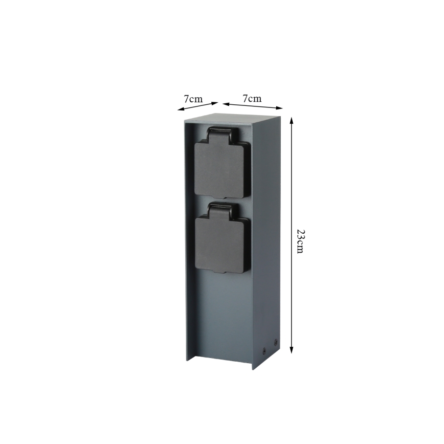 Brilagi - Colonne de prises extérieur PILLAR 2Z SCHUKO 230V IP44 anthracite