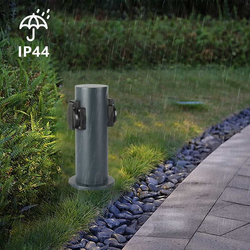 Brilagi - Colonne de prises extérieur PILLAR 2Z SCHUKO 230V IP44 anthracite