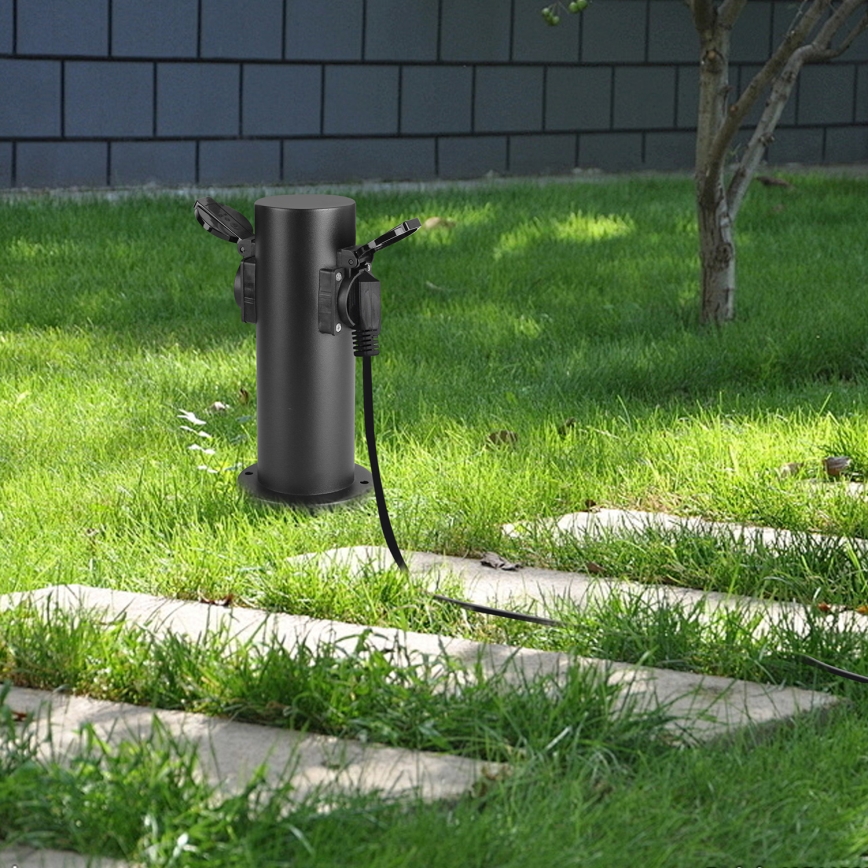 Brilagi - Colonne de prises extérieur PILLAR 2Z SCHUKO 230V IP44 noir