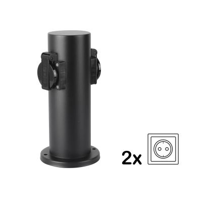 Brilagi - Colonne de prises extérieur PILLAR 2Z SCHUKO 230V IP44 noir