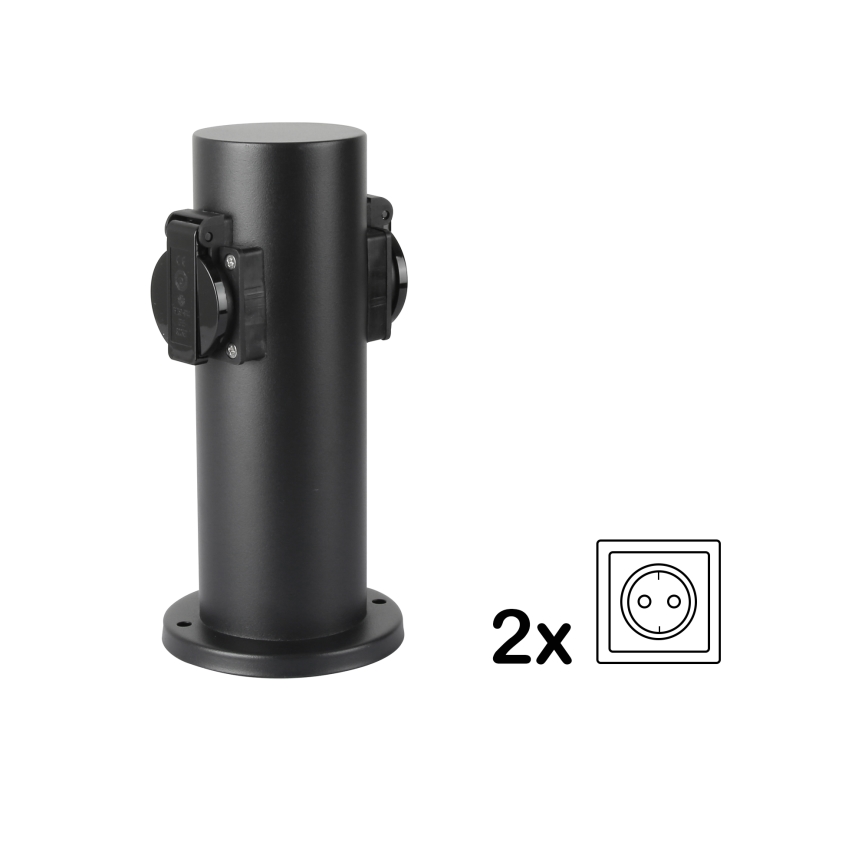 Brilagi - Colonne de prises extérieur PILLAR 2Z SCHUKO 230V IP44 noir