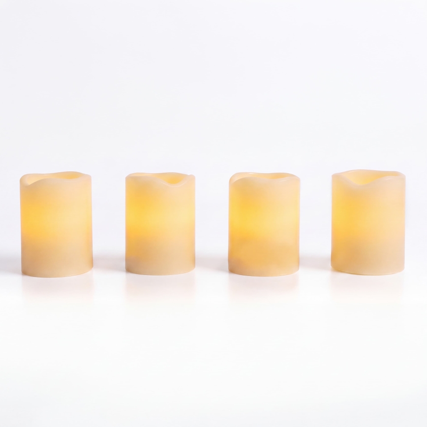 BRILAGI - Confezione da 4 candele LED LED/1xCR2032 color crema + timer