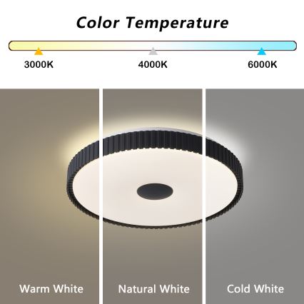 Brilagi - LED-dimmbare Deckenleuchte CORVO LED/72W/230V 3000-6000K schwarz Ø 50 cm + Fernbedienung