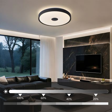 Brilagi - LED-dimmbare Deckenleuchte CORVO LED/72W/230V 3000-6000K schwarz Ø 50 cm + Fernbedienung