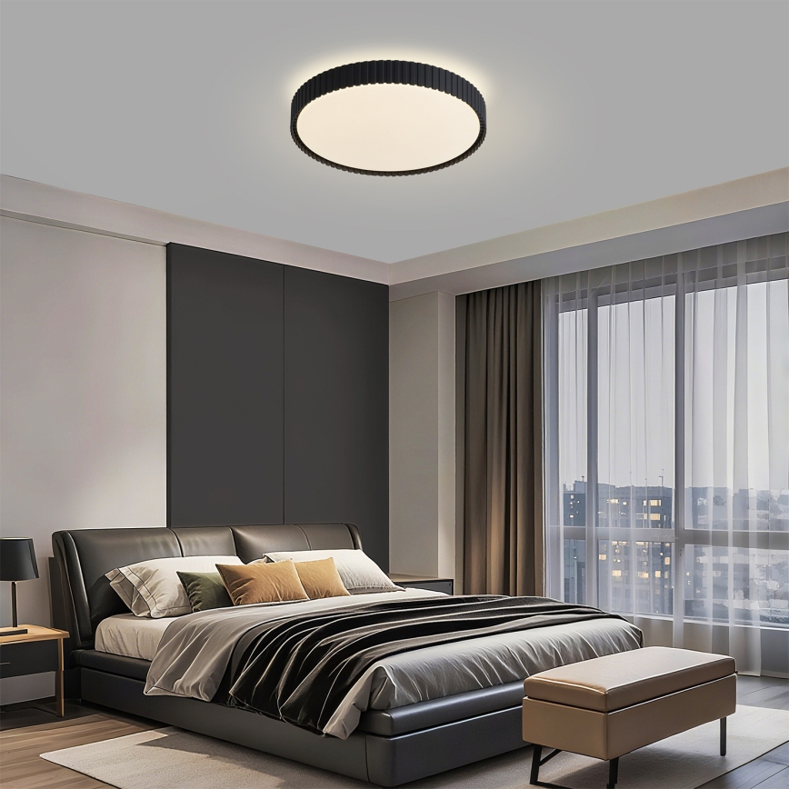 Brilagi - LED-dimmbare Deckenleuchte CORVO LED/54W/230V 3000-6000K schwarz Ø 40 cm + Fernbedienung