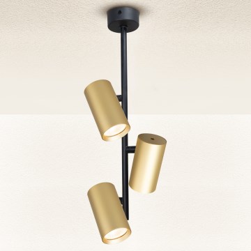 Brilagi - Deckenleuchte an Stange SELE VERTICAL 3xGU10/30W/230V schwarz/golden