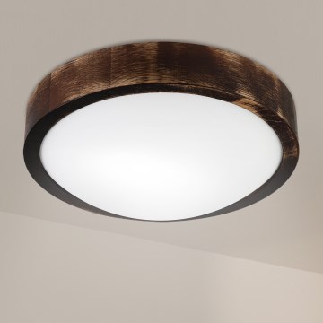 Brilagi - Deckenleuchte CARVALHO SLIM SMOKEY 1xE27/60W/230V Eiche Ø 27,5 cm