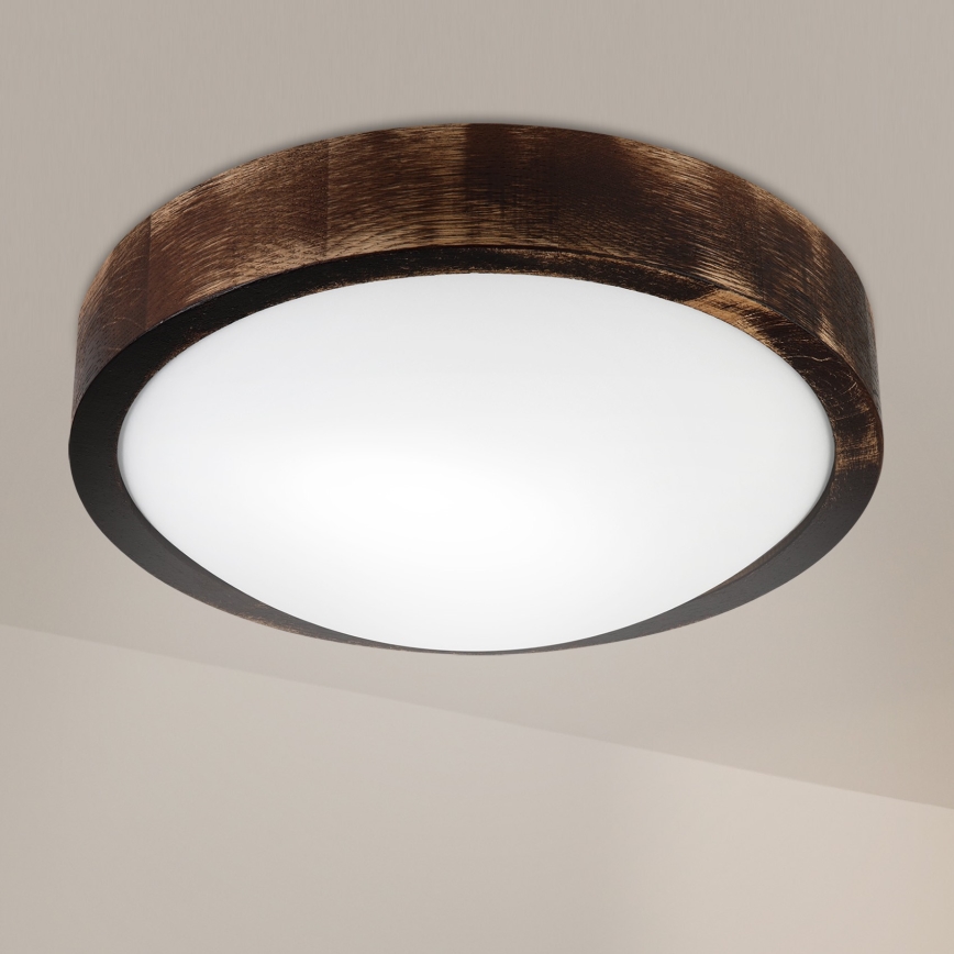 Brilagi - Deckenleuchte CARVALHO SLIM SMOKEY 1xE27/60W/230V Eiche Ø 27,5 cm