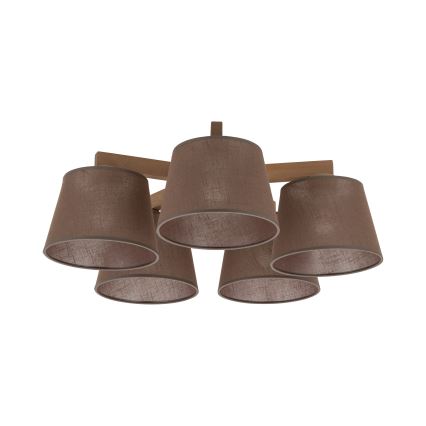 Brilagi - Deckenleuchte LATTE SABIA 5xE27/15W/230V Kiefer/Braun