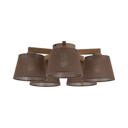 Brilagi - Deckenleuchte LATTE SABIA 5xE27/15W/230V Kiefer/Braun