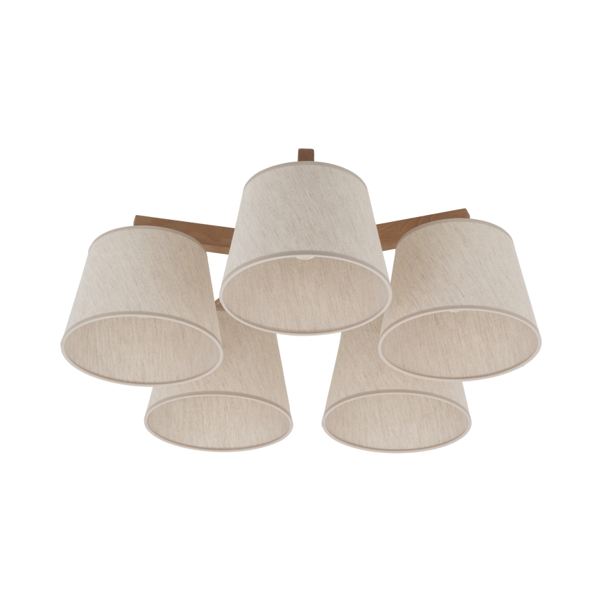 Brilagi - Deckenleuchte LATTE SABIA 5xE27/15W/230V Kiefer/Creme