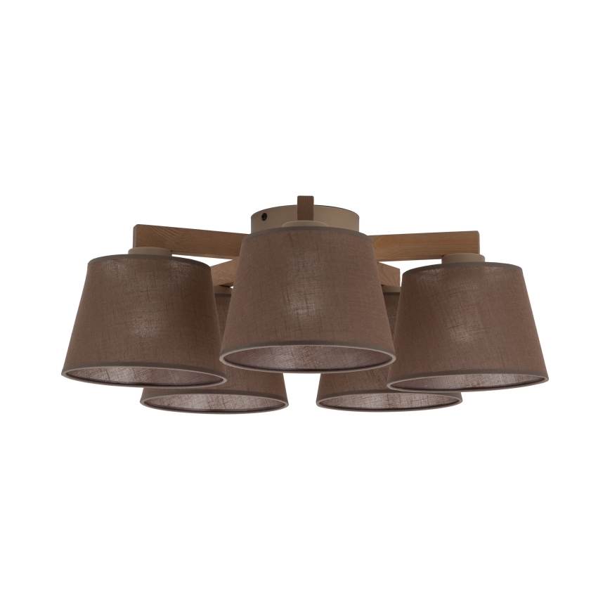 Brilagi - Deckenleuchte LATTE SABIA 5xE27/60W/230V Kiefer/Braun