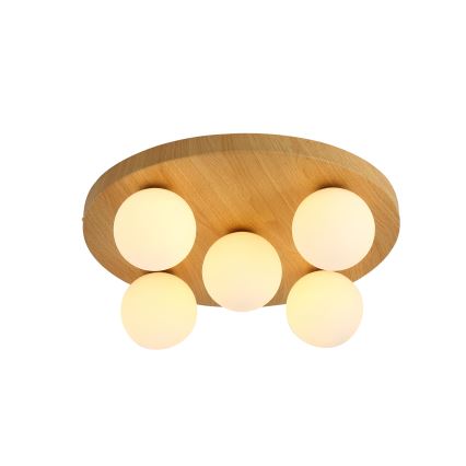 Brilagi - Deckenleuchte LUND WOOD 5xG9/9W/230V Ø 40 cm Gummibaumholz