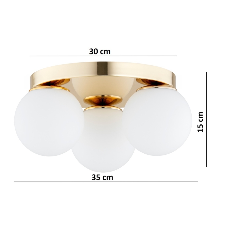 Brilagi - Deckenleuchte MILO 3xE27/60W/230V Ø 35 cm gold
