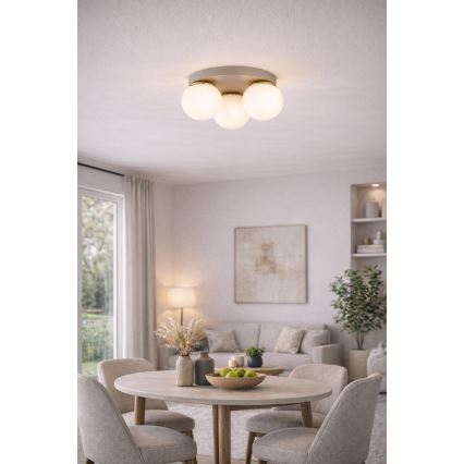 Brilagi - Deckenleuchte MILO ECRU 1xE27/60W/230V Ø 15 cm beige/gold