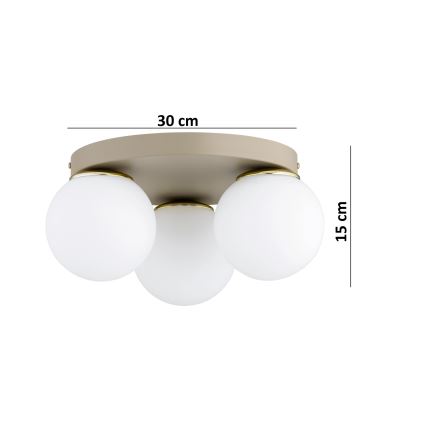 Brilagi - Deckenleuchte MILO ECRU 1xE27/60W/230V Ø 15 cm beige/gold