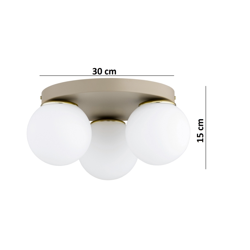 Brilagi - Deckenleuchte MILO ECRU 1xE27/60W/230V Ø 15 cm beige/gold
