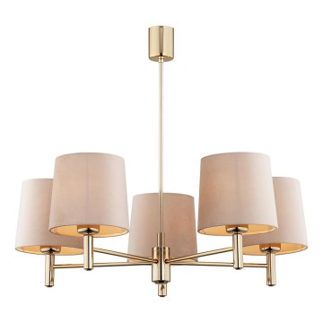 Brilagi - Deckenleuchte mit Stange MONTE 5xE27/60W/230V beige/gold