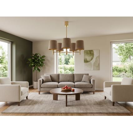 Brilagi - Deckenleuchte mit Stange MONTE 5xE27/60W/230V beige/gold