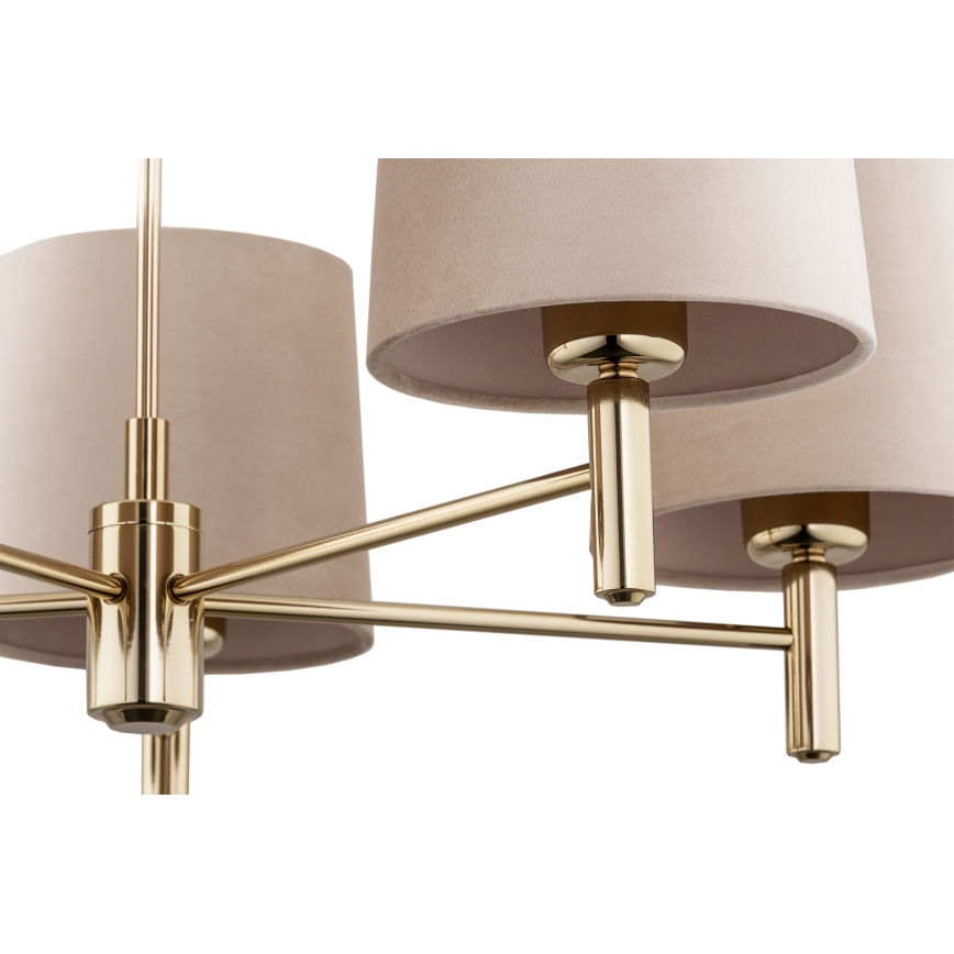 Brilagi - Deckenleuchte mit Stange MONTE 5xE27/60W/230V beige/gold