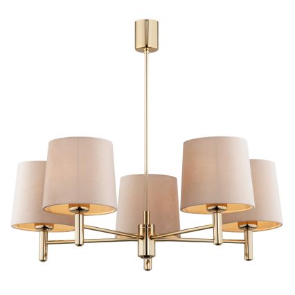 BRILAGI - Deckenleuchte mit Stange MONTE 5xE27/60W/230V beige/gold