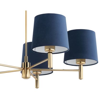 Brilagi - Deckenleuchte mit Stange MONTE 5xE27/60W/230V blau/gold