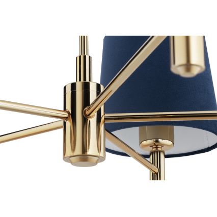Brilagi - Deckenleuchte mit Stange MONTE 5xE27/60W/230V blau/gold
