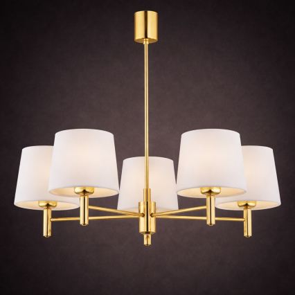 Brilagi - Deckenleuchte mit Stange MONTE 5xE27/60W/230V creme/gold