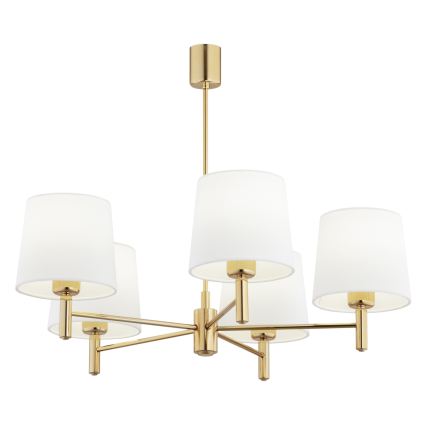 Brilagi - Deckenleuchte mit Stange MONTE 5xE27/60W/230V creme/gold