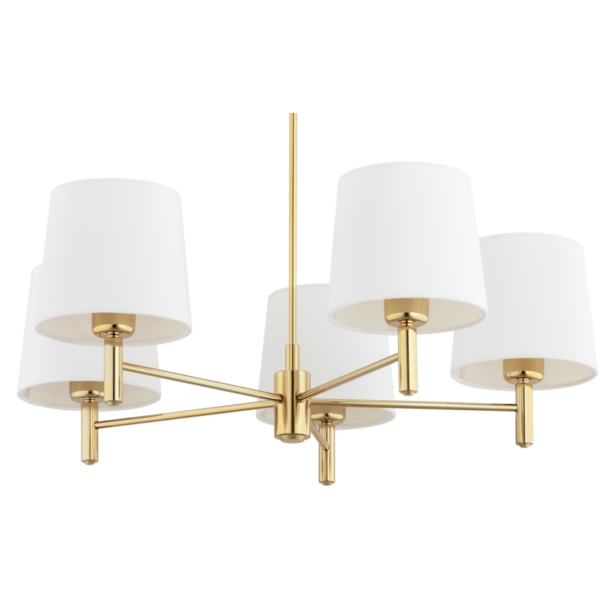Brilagi - Deckenleuchte mit Stange MONTE 5xE27/60W/230V creme/gold