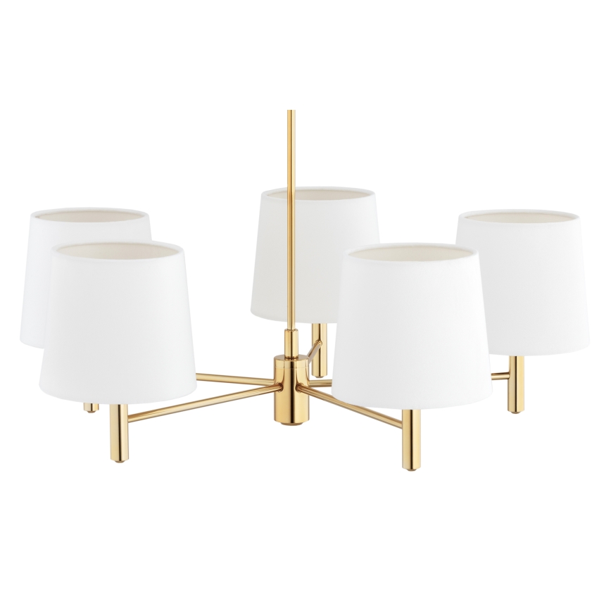 Brilagi - Deckenleuchte mit Stange MONTE 5xE27/60W/230V creme/gold