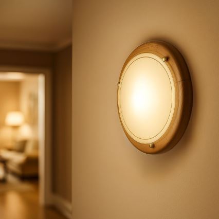 Brilagi - Deckenleuchte ORBIS 1xE27/60W/230V, Durchmesser 30 cm, Kiefer