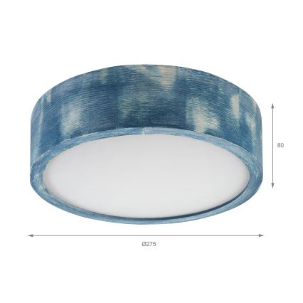 Brilagi - Deckenleuchte PINO 1x E27/15W/230V Kiefernholz/Blau Ø 27,5 cm