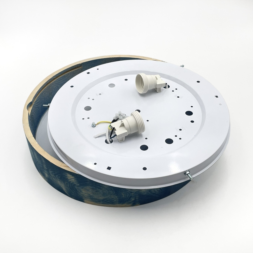 Brilagi - Deckenleuchte PINO 2xE27/15W/230V Kiefer/Blau, Ø 37,5 cm