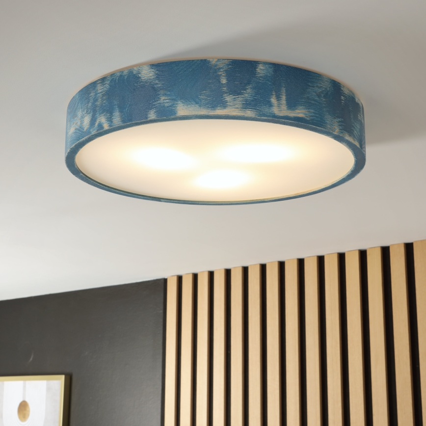 Brilagi - Deckenleuchte PINO 3xE27/15W/230V Kiefer/Blau Ø 47,5 cm