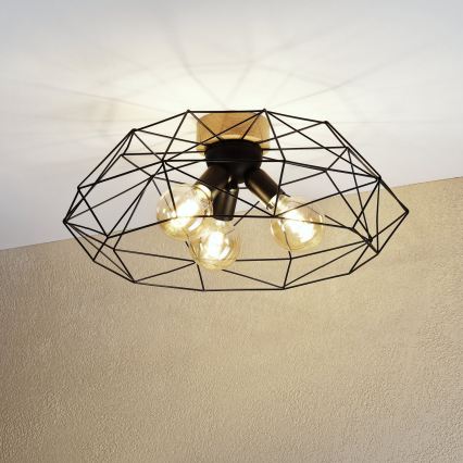Brilagi - Deckenleuchte WOODY BASKET 3xE27/60W/230V Ø 60 cm Eiche