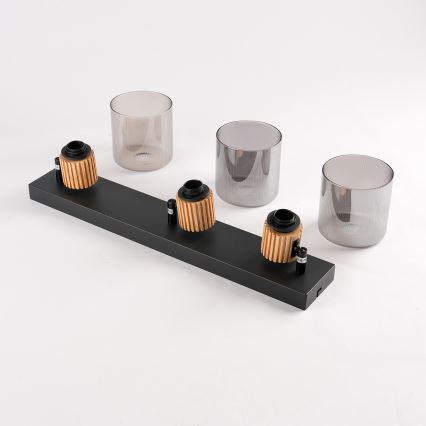 Brilagi - Deckenspot HYGGE 3xE14/15W/230V schwarz/rauchfarben