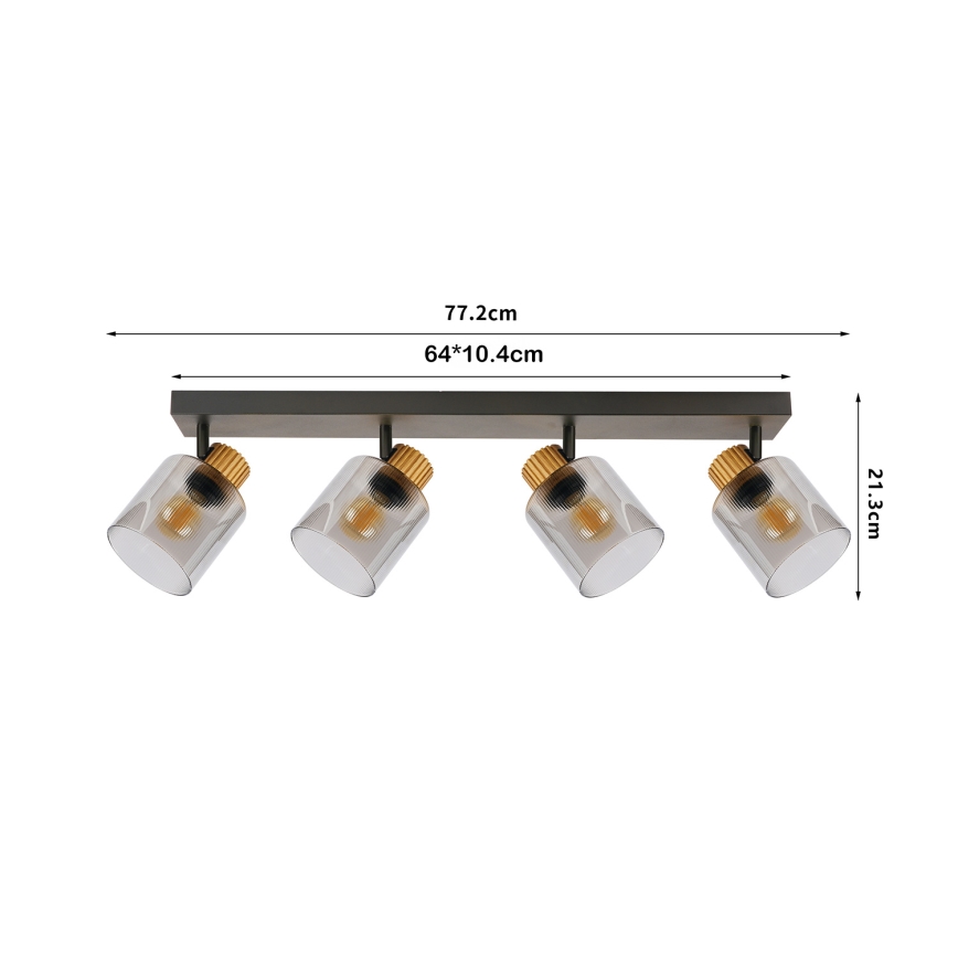 Brilagi - Deckenspot HYGGE 3xE14/15W/230V schwarz/rauchfarben
