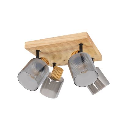 Brilagi - Deckenspot HYGGE 4xE14/15W/230V Gummibaumholz/rauchfarben