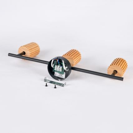 Brilagi - Deckenspot MODERN WOOD 3xGU10/8W/230V Holz/Schwarz