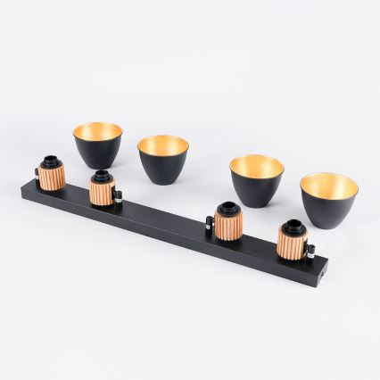 Brilagi - Deckenspot ODENSE 4xE14/10W/230V Gummibaumholz/schwarz