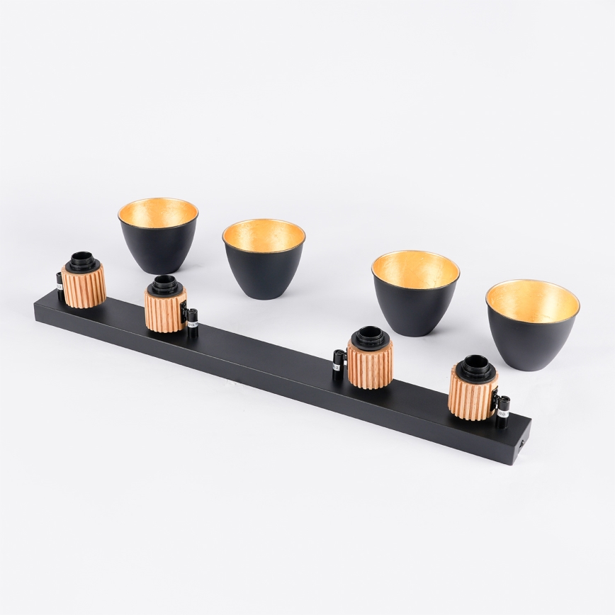 Brilagi - Deckenspot ODENSE 4xE14/10W/230V Gummibaumholz/schwarz