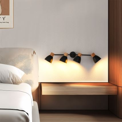 Brilagi - Deckenspot ODENSE 4xE14/10W/230V Kautschukholz/Schwarz