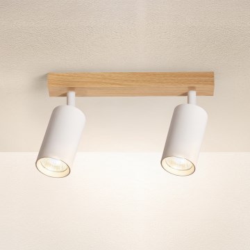 Brilagi - Deckenspot SELE 2xGU10/30W/230V weiß/Eichen-Dekor