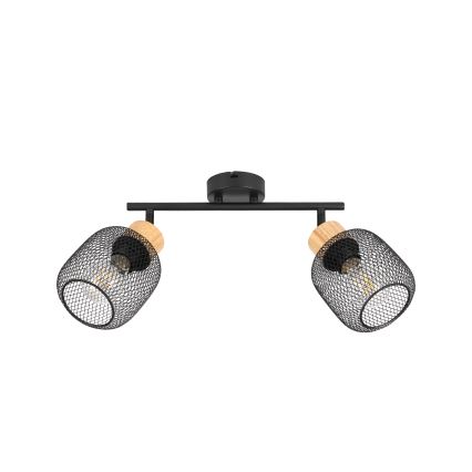 Brilagi - Deckenstrahler BASKLITE 2xE27/15W/230V Gummibaumholz/schwarz