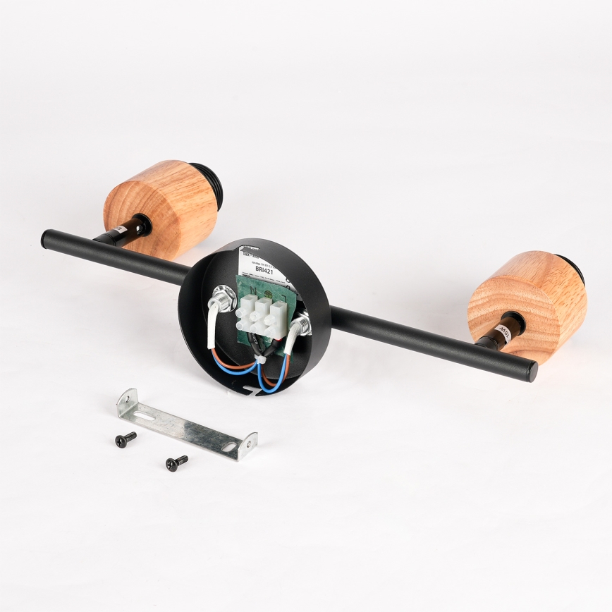 Brilagi - Deckenstrahler BASKLITE 2xE27/15W/230V Gummibaumholz/schwarz